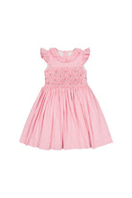 Load image into Gallery viewer, Tulip Pink Gingham Frilled Cap Sleeve Smocked Dress