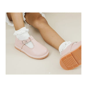 L'Amour Selina Scalloped T-Strap Mary Jane Pink