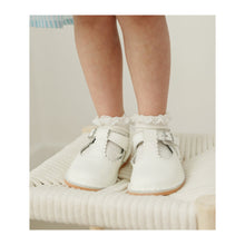 Load image into Gallery viewer, L&#39;Amour Selina Scalloped T-Strap Mary Jane White