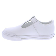 Load image into Gallery viewer, Footmates White Leather &amp; Grey Trim Drew T Strap Mary Jane