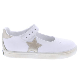 Footmates White & Gold Leather Stella Mary Jane