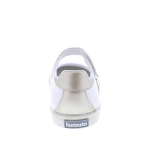 Footmates White & Gold Leather Stella Mary Jane