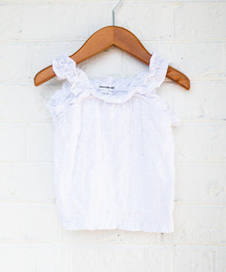Nina White Tube Top with Rouched Straps