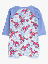 Load image into Gallery viewer, Baby Boys Blue Lobster Lagoon Long Sleeve One Piece Rash Guard Swimsuit