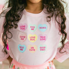 Load image into Gallery viewer, Candy Hearts Valentine&#39;s Day Long Sleeve Shirt