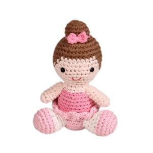 Bella the Ballerina Bamboo Crochet 4" Rattle