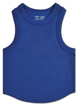 Load image into Gallery viewer, Midnight Cropped Ribbed Racerback Tank Top