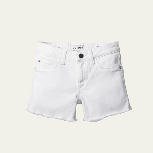 Lucy Short White Frayed