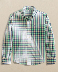 Light Indigo Boys Intercoastal Glenmoor Plaid Sport Shirt