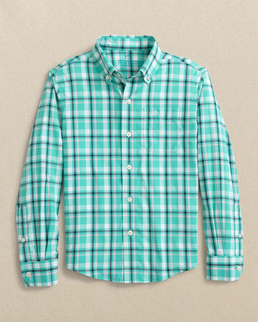 YIC River Ridge Plaid Sportshirt- Turtle Green