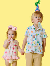 Load image into Gallery viewer, Baby Girls Birthday Cake Party Knit Swing Top &amp; Bloomer Set