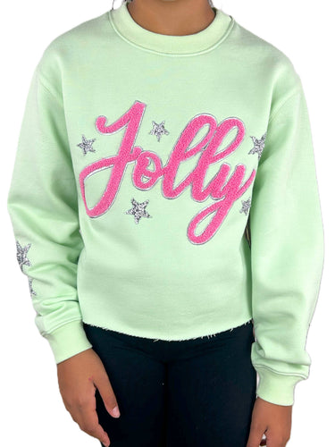 Jolly Rhinestone Stars Sweatshirt - TWEEN GIRLS