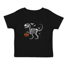 Load image into Gallery viewer, Dinosaur Skeleton Halloween Short Sleeve T-Shirt - Boys