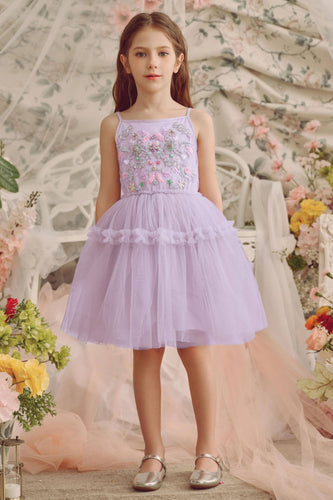 Vibrant Embroidered Tulle Princess Dress