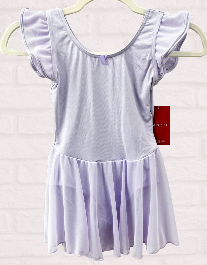 Puff Flutter Sleeve Dress Lavender