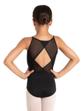 Load image into Gallery viewer, Girls Black Star Struck Astro Diamond Back Leotard