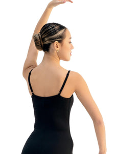 Women's Black Camisole Leotard with BraTek