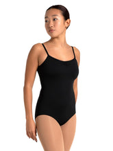 Load image into Gallery viewer, Women&#39;s Black Pinch Front Camisole Leotard