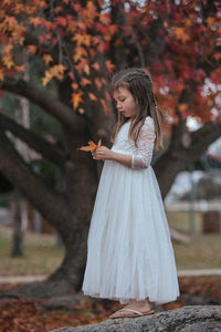 Juliette White Lace Flower Girl Communion Dress