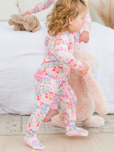 Load image into Gallery viewer, Baby Girls Bunny &amp; Friends Bamboo Viscose Footed Ruffle One Piece Pajama