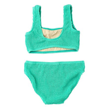 Load image into Gallery viewer, Green Crinkle Sporty Two Piece Bikini