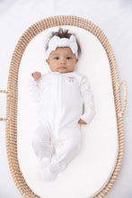 Load image into Gallery viewer, Bow - Pip Embroidered  Zip Romper