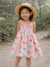 Load image into Gallery viewer, Whimsical Butterflies / Muslin Smocked Tube Dress