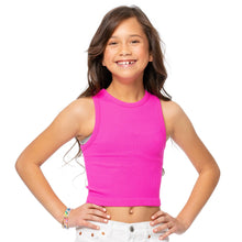 Load image into Gallery viewer, Girls Ribbed Crop Tank Top