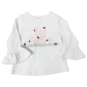 White Knit Big Sister Long Sleeve Shirt