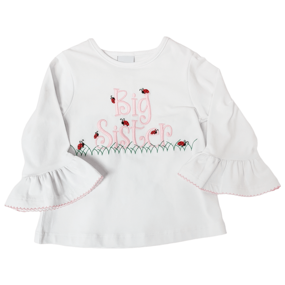 White Knit Big Sister Long Sleeve Shirt