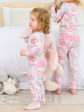 Load image into Gallery viewer, Baby Girls Bunny &amp; Friends Bamboo Viscose Footed Ruffle One Piece Pajama