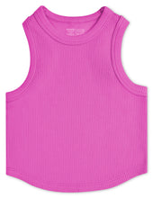 Load image into Gallery viewer, Pretty Pink Cropped Ribbed Racerback Tank Top