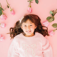 Load image into Gallery viewer, Ditsy Floral Bow Knit Sweater - Kids Boutique Clothing