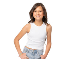 Load image into Gallery viewer, Girls Ribbed Crop Tank Top