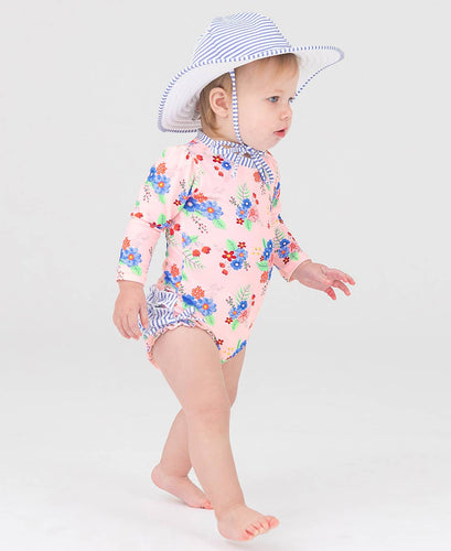 Kids Periwinkle Blue Seersucker Swim Hat