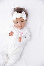 Load image into Gallery viewer, Bow - Pip Embroidered  Zip Romper