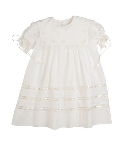 Elle A Dress - Blessings White Batiste, Ecru Embroidery