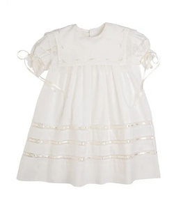 Elle A Dress - Blessings White Batiste, Ecru Embroidery