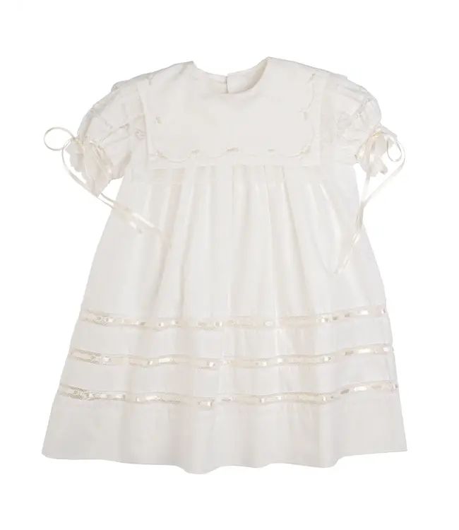 Elle A Dress - Blessings White Batiste, Ecru Embroidery