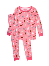 Load image into Gallery viewer, Girls Bamboo Viscose Puppy Playtime Ruffle Pajama Set