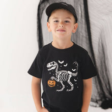 Load image into Gallery viewer, Dinosaur Skeleton Halloween Short Sleeve T-Shirt - Boys