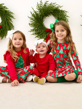 Load image into Gallery viewer, Girls O Christmas Tree Knit Long Sleeve Twirl Dress