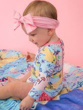 Load image into Gallery viewer, Baby Girls Beach Day Long Sleeve One Piece Rash Guard Swimsuit with Signature Rear Ruffles
