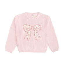 Load image into Gallery viewer, Ditsy Floral Bow Knit Sweater - Kids Boutique Clothing