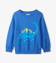 Load image into Gallery viewer, Brontosaurus Crew Neck Sweater Bright Blue Melange