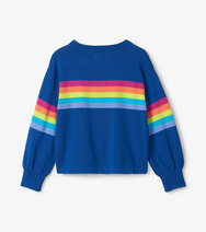Groovy Stripes Pullover Sweater Blue Quartz