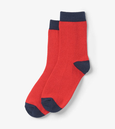 Red & Navy Crew Socks