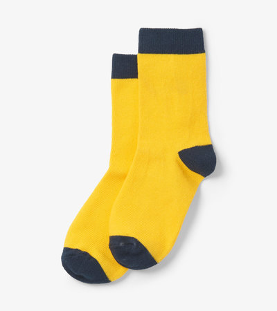 Yellow & Navy Crew Socks