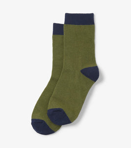 Green & Navy Crew Socks