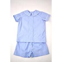 Load image into Gallery viewer, Blue Linen Boys Short Set